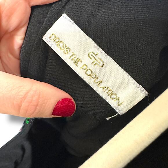 Dress The Population Emilia Rainbow Long Sleeve Sequin Open Back Bodycon Dress - Picture 8 of 8